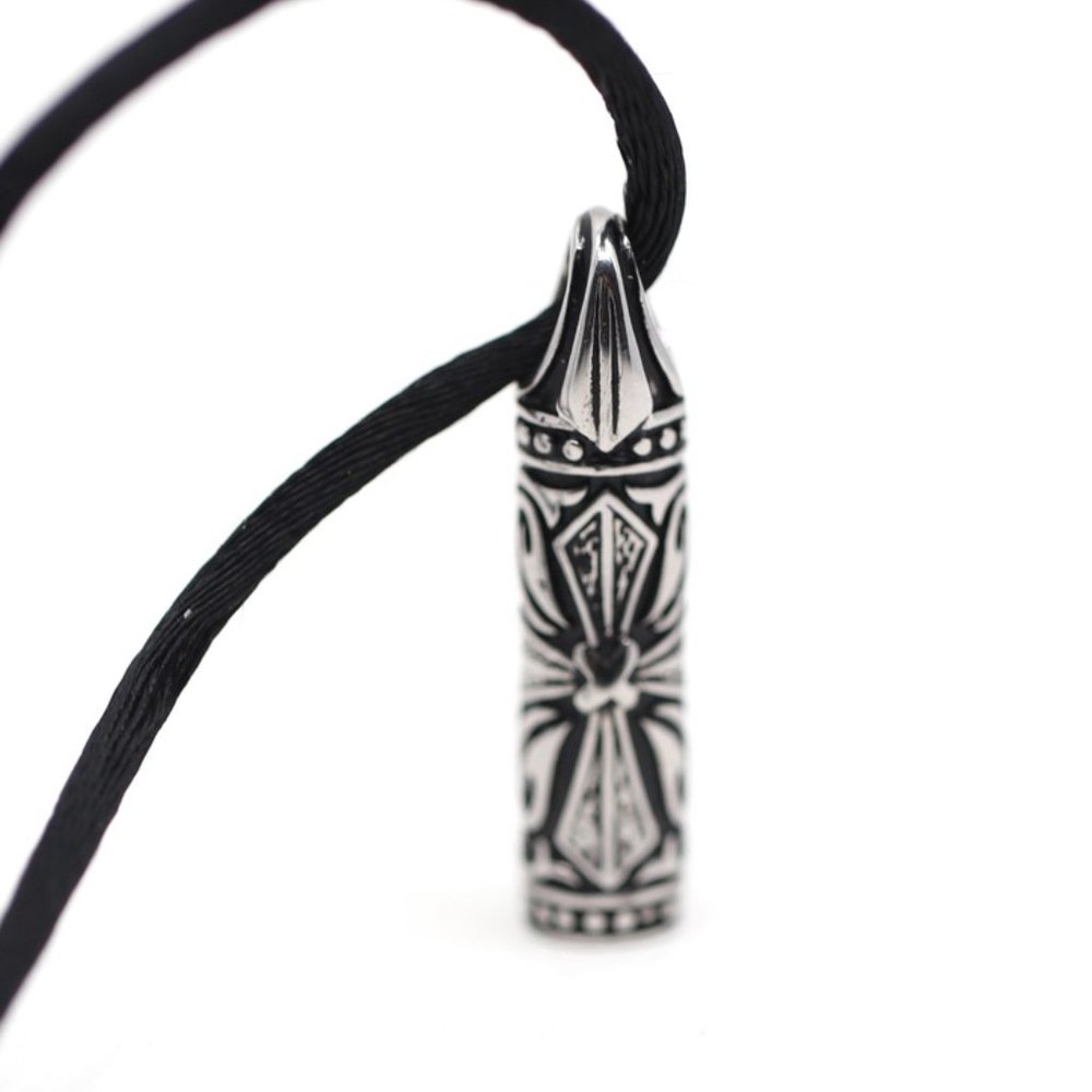 Stainless steel Hand Made Art Cross Print Necklace